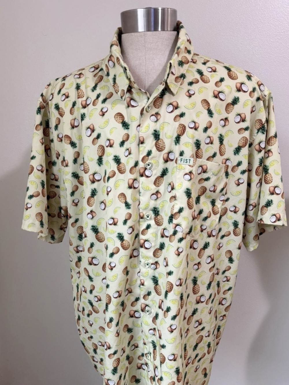 Dixxon Flannel Co Shirt Mens 3XL FIST Pina Colada Tropical Pineapple Button Up